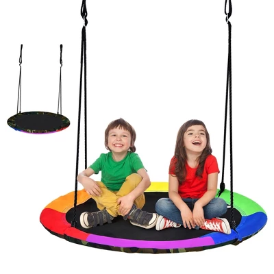 Costway 40'' Flying Saucer Tree Swing For Kids Round Tree Swing For Outdoor 10 Costway 40'' Flying Saucer Tree Swing For Kids Round Tree Swing For Outdoor - Image 10