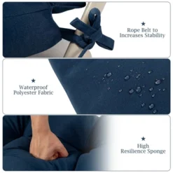 Costway 22''x44'' High Back Chair Cushion Patio Seating Pad BlueGrayOrangeRed&Orange -Costway GUEST d55a45bb 5e90 441a a28b ec748d9d5025