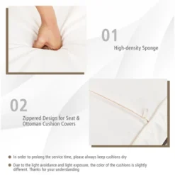 Costway 7PCS Patio Rattan Furniture Set Cushioned Loveseat Sofa Ottoman Table 15 Costway 7PCS Patio Rattan Furniture Set Cushioned Loveseat Sofa Ottoman Table -Costway GUEST d55ec5a0 55fb 4f9e ab3f 55ae199f5658