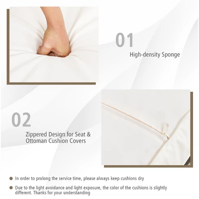 Costway 7PCS Patio Rattan Furniture Set Cushioned Loveseat Sofa Ottoman Table 7 Costway 7PCS Patio Rattan Furniture Set Cushioned Loveseat Sofa Ottoman Table - Image 7