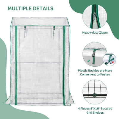 Costway 39'' X 32'' X 59'' Walk-in Garden Greenhouse Warm House For Plant Growing 7 Costway 39'' X 32'' X 59'' Walk-in Garden Greenhouse Warm House For Plant Growing - Image 7