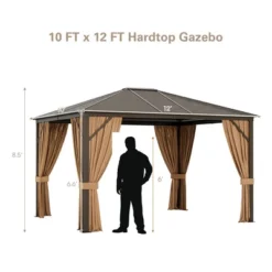 Costway 12' X 10' Patio Hardtop Gazebo W/ Galvanized Steel Top Aluminum Frame Outdoor -Costway GUEST d5a548bc 7d8b 47af 8e56 3fd1a8e71f07