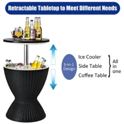 Costway 8 Gallon 3 In 1 Patio Rattan Cooler Bar Table Adjust Ice Bucket BrownBlack 16 Costway 8 Gallon 3 In 1 Patio Rattan Cooler Bar Table Adjust Ice Bucket BrownBlack -Costway GUEST d5d3b3df 64a1 41ef 8c1b cefba70d1c37