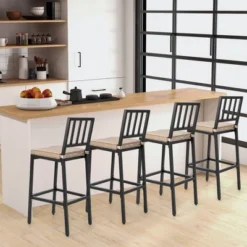 Costway Set Of 2 Patio Metal Bar Stools Outdoor Bar Height Dining Chairs With Cushion 12 Costway Set Of 2 Patio Metal Bar Stools Outdoor Bar Height Dining Chairs With Cushion -Costway GUEST d64b412a 3422 499b 918c 8405d5b02162