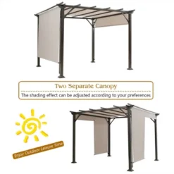 Costway 10' X 10' Pergola Kit Metal Frame Gazebo &Canopy Cover Patio Furniture Shelter -Costway GUEST d7729c37 15a9 465d 96bd 7350a9e4d845