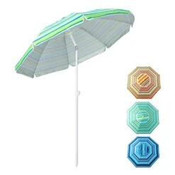 Costway 6.5Ft Patio Beach Sunshade Umbrella Portable Tilt Outdoor Yellowith Green/Navy/Blue -Costway GUEST d77849d0 5af7 4f71 b054 3a48ed32a99c