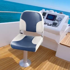 Costway 2-Piece Folding Boat Seat Set With Sponge Padding & Aluminum Hinges Low Back Blue -Costway GUEST d806f413 873c 4a77 be78 d89fc23fdad7