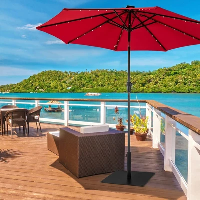 Costway 40 LBS Square Umbrella Base Stand Weighted Patio Market Umbrellas Black 5 Costway 40 LBS Square Umbrella Base Stand Weighted Patio Market Umbrellas Black - Image 5