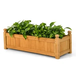Costway Wooden Rectangular Planter Box Raised Garden Bed For Plants With 4 Corner Drainage 16 Costway Wooden Rectangular Planter Box Raised Garden Bed For Plants With 4 Corner Drainage -Costway GUEST d9066565 ee6e 4a83 95f5 c84446f4a49d
