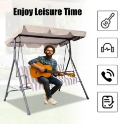 Costway Swing Top Cover Canopy Replacement Porch Patio Outdoor 66''x45'' 75''x52'' 77''x43'' -Costway GUEST da5f1a2f 6595 4731 a812 ddf7fd4bdd84