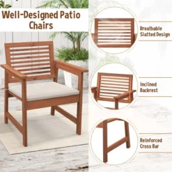 Costway Outdoor Dining Chair Patio Solid Wood Chairs With Comfortable Cushions 15 Costway Outdoor Dining Chair Patio Solid Wood Chairs With Comfortable Cushions -Costway GUEST daa0c3de 0515 44b4 8a6b f2c86993d911