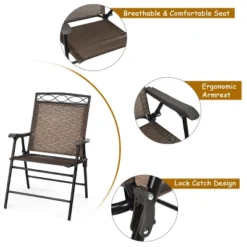 Costway 3 PCS Bistro Conversation Patio Pub Dining Set W/ 2 Folding Chairs & Glass Table 16 Costway 3 PCS Bistro Conversation Patio Pub Dining Set W/ 2 Folding Chairs & Glass Table -Costway GUEST db031859 9f7a 4b55 8d57 9bb66763c6d7
