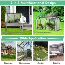 Costway 47.5''x 21.5''x 24''Portable Mini Greenhouse With 2 Zipper Doors & Ground Stakes -Costway GUEST db1ca912 05dd 4a55 b278 a6895b2afcf7