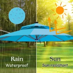 Costway 10ft Solar LED Patio Umbrella 360Degree Rotation W/USB Turquoise 15 Costway 10ft Solar LED Patio Umbrella 360Degree Rotation W/USB Turquoise -Costway GUEST db71c533 4d0e 4cfb ad89 44f60616c1bc