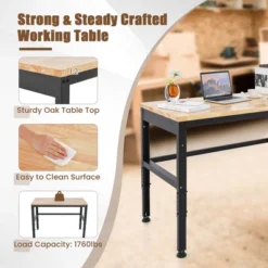 Costway 48" Adjustable Work Bench Heavy-Duty Steel Frame Worktable With Power Outlets -Costway GUEST dbcd7f3b 179e 4c91 8227 766464b08872