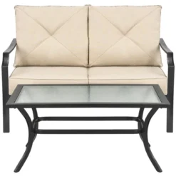 Costway 2 PCS Patio Loveseat With Coffee Table Outdoor Sofa Bench With Cushions 17 Costway 2 PCS Patio Loveseat With Coffee Table Outdoor Sofa Bench With Cushions -Costway GUEST dc205c1f eb61 4020 a26c 5f47e898cde3
