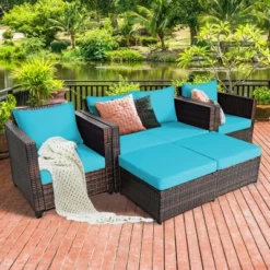 Costway 5PCS Patio Rattan Furniture Set Loveseat Sofa Ottoman Cushioned RedWhite 27 Costway 5PCS Patio Rattan Furniture Set Loveseat Sofa Ottoman Cushioned RedWhite -Costway GUEST dcdf3545 06dd 4574 836f 5e14ed0c7ab9