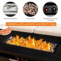 Costway 57'' Rectangular Propane Gas Fire Pit 50,000 Btu Heater Outdoor Table 16 Costway 57'' Rectangular Propane Gas Fire Pit 50,000 Btu Heater Outdoor Table -Costway GUEST dd093e68 19be 40d4 b85e eefe8a460b5a