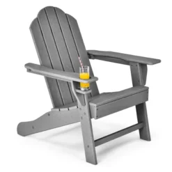 Costway Patio Adirondack Chair Weather Resistant Garden Deck W/Cup Holder WhiteBlackGreyTurquoise -Costway GUEST dd477141 a6b6 4f37 bc91 cbd37e6d2980