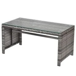 Costway 4PCS Patio Rattan Furniture Set Conversation Glass Table Top Cushioned 11 Costway 4PCS Patio Rattan Furniture Set Conversation Glass Table Top Cushioned -Costway GUEST dd5f90c3 f040 45cf a9fe 93213834d46e