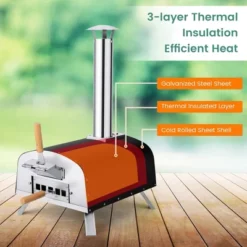 Costway 12" Multi-Fuel Pizza Oven Propane & Wood Fired Pizza Maker Portable -Costway GUEST dd842f16 7db7 4bfe 96e9 bdb783552008