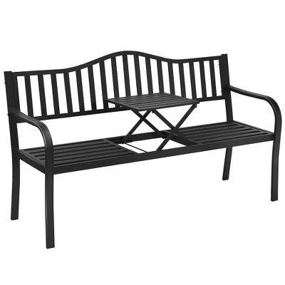Costway Patio Garden Bench Steel Frame Adjustable Center Table Outdoor Porch Loveseats 1 Costway Patio Garden Bench Steel Frame Adjustable Center Table Outdoor Porch Loveseats