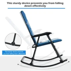 Costway Foldable Rocking Padded Chair Portable Camping Chair With Backrest Armrest RedBlue -Costway GUEST df0d1fdd 29d1 4533 8b23 fa025d5ea5e7
