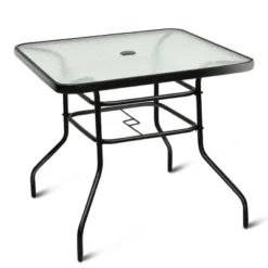 Costway 32'' Patio Square Table Tempered Glass Steel Frame Outdoor Pool Yard Garden 15 Costway 32'' Patio Square Table Tempered Glass Steel Frame Outdoor Pool Yard Garden -Costway GUEST df2ceb2c 2230 4fca b2b4 2eb59c9faed8