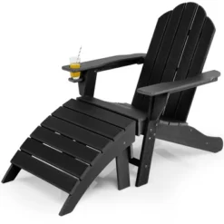 Costway HDPE Patio Adirondack Chair & Folding Footrest Set All-Weather Outdoor WhiteBlackGreyTurquoise -Costway GUEST dfa0f71d f368 4d77 a0c7 7cc128bd4725