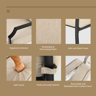 Costway 2 PCS Patio Loveseat With Coffee Table Outdoor Sofa Bench With Cushions 7 Costway 2 PCS Patio Loveseat With Coffee Table Outdoor Sofa Bench With Cushions - Image 7