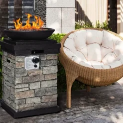 Costway Patio Propane Burning Fire Bowl Column W/ Lava Rocks & Cover 40,000 BTU 12 Costway Patio Propane Burning Fire Bowl Column W/ Lava Rocks & Cover 40,000 BTU -Costway GUEST e03e86d3 5462 47ae aeaf c1acb5a043a0
