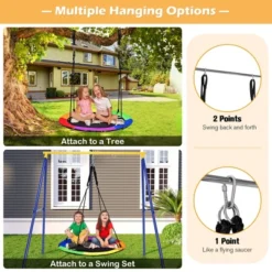 Costway 40'' Flying Saucer Tree Swing For Kids Round Tree Swing For Outdoor 16 Costway 40'' Flying Saucer Tree Swing For Kids Round Tree Swing For Outdoor -Costway GUEST e04315f8 438e 4b53 84fd b3f6f0cd9912