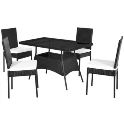 Costway 10PCS Patio Rattan Dining Set Cushioned Chair Table With Glass Top Garden Furniture -Costway GUEST e05f54fa c086 4425 a2f7 5a727293db0e