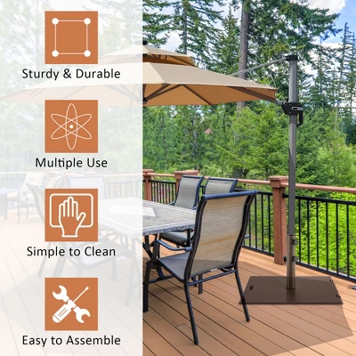 Costway 50LBS Patio Square Umbrella Base Stand Market Umbrellas Handle Wheels 6 Costway 50LBS Patio Square Umbrella Base Stand Market Umbrellas Handle Wheels - Image 6