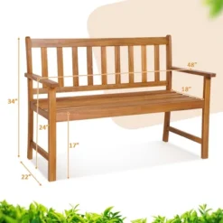 Costway 2-Person Slatted Bench Patio Acacia Wood Loveseat 800 Lbs Outdoor Natural 8 Costway 2-Person Slatted Bench Patio Acacia Wood Loveseat 800 Lbs Outdoor Natural -Costway GUEST e0a8ff5c 2a3c 4d19 9650 736905b9f2cb