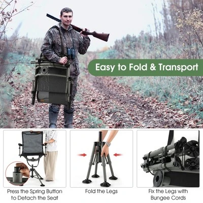 Costway 360 Degree Silent Swivel Hunting Chair W/ All-terrain Feet Pads Support 400 LBS 6 Costway 360 Degree Silent Swivel Hunting Chair W/ All-terrain Feet Pads Support 400 LBS - Image 6