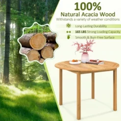 Costway Patio Dining Table Acacia Wood Round Outdoor Bistro Table 4-Person For Deck Lawn 13 Costway Patio Dining Table Acacia Wood Round Outdoor Bistro Table 4-Person For Deck Lawn -Costway GUEST e0d4e348 f5b7 4943 877b 06cd9d3f9f5a
