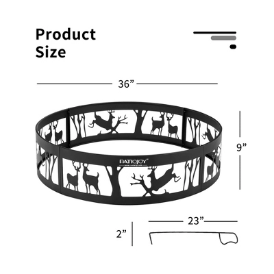 Costway 36'' Metal Fire Pit Ring Deer W/Extra Poker Bonfire Liner For Campfire 2 Costway 36'' Metal Fire Pit Ring Deer W/Extra Poker Bonfire Liner For Campfire - Image 2