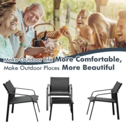 Costway 4 PCS Patio Furniture Set Loveseat Sofas Armrest Glass Table Deck -Costway GUEST e1c8776e d9b3 4274 81c3 fd9144e71614