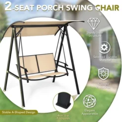 Costway Outdoor 2-Seat Swing Loveseat Canopy Hanging Swing -Costway GUEST e1ed93e4 d33b 4115 ae08 ef14b2b64041