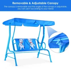 Costway Kids Patio Swing Chair Children Porch Bench Canopy 2 Person Yard Furniture Blue -Costway GUEST e215ff7e 6eb6 4bc6 9722 1a16819edac0