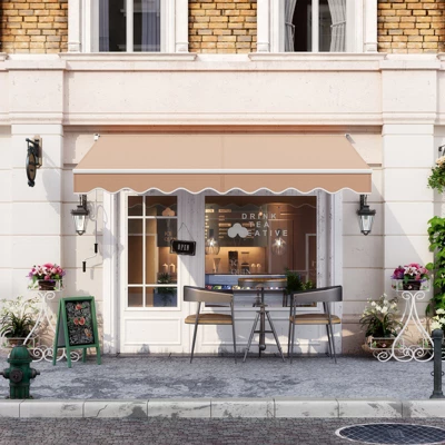 Costway 10' X 8' Retractable Awning Patio Sun Shade W/Crank Handle 2 Costway 10' X 8' Retractable Awning Patio Sun Shade W/Crank Handle - Image 2