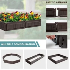 Costway Raised Garden Bed Kit Outdoor Planter Box Planting Flower Container Brown -Costway GUEST e23e7cf9 5e7e 4df3 8aa8 fbdee2e675e5