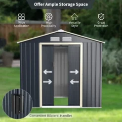 Costway Metal Storage Shed For Garden And Tools W/Sliding Double Lockable Doors -Costway GUEST e23eb725 129c 4150 aead f9fe554a7ea8