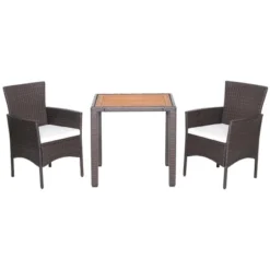 Costway 3PCS Patio Wicker Dining Set Acacia Wood Table Top With Cushioned Chairs Garden 17 Costway 3PCS Patio Wicker Dining Set Acacia Wood Table Top With Cushioned Chairs Garden -Costway GUEST e2411ed4 7b13 4340 a9b8 0a9798bb5ba9