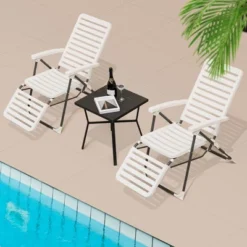 Costway Patio PP Chaise Lounge Folding Reclining Chair 7-Level Backrest Footrest White 10 Costway Patio PP Chaise Lounge Folding Reclining Chair 7-Level Backrest Footrest White -Costway GUEST e25a05c1 d5e0 4062 9035 5a5c8755aab1