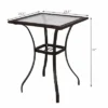 Outdoor Patio Rattan Wicker Bar Square Table Glass Top Yard Garden Furniture NEW