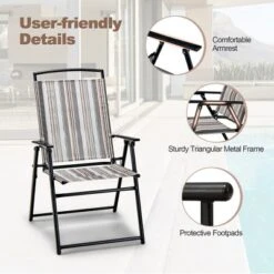 Costway 2pcs Patio Folding Sling Chairs Dining Armrest Backrest Outdoor Portable 17 Costway 2pcs Patio Folding Sling Chairs Dining Armrest Backrest Outdoor Portable -Costway GUEST e2fc4883 af65 411f 96a2 0dc4e15d0b6d