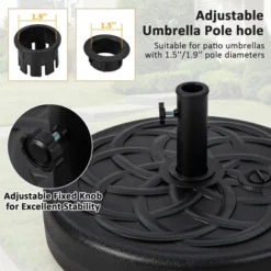 Costway 22'' Patio Fillable Round Umbrella Base Stand Water/Sand Fit Pole 1.5'' & 1.9'' 15 Costway 22'' Patio Fillable Round Umbrella Base Stand Water/Sand Fit Pole 1.5'' & 1.9'' -Costway GUEST e3232e49 f6fc 4a77 9124 a2a306b0bc5a