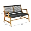 Costway 2-Person Patio Acacia Wood Bench Loveseat Chair Garden Furniture Black\Grey\Turquoise